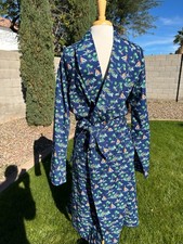 Polo Ralph Lauren Tropical Sailboat Print Robe Mens S/M Blue w/Shawl Collar NWT