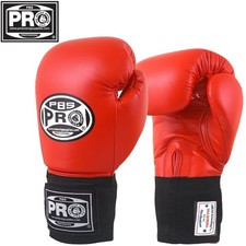 Pro Boxing  Leather Fight Gloves - Red - Offi...