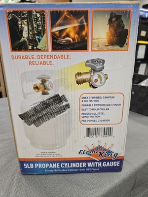 5 lb Refillable Steel Propane  Cylinder with OPD Valve & Built-in Site Gauge