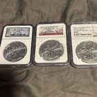 Lot- 3- MS69 Silver Eagle Coin 3- 1 Oz Silver- 2005/2011/2020