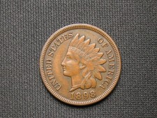 🔥COPPER COIN! XF 1898 INDIAN HEAD CENT PENNY FULL LIBERTY & DIAMONDS 🔥LOT 1.16