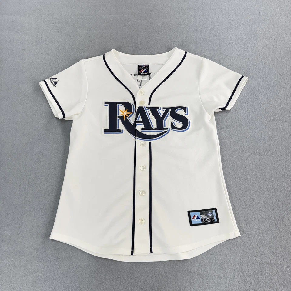 Camiseta de béisbol Majestuosa Alex 14 de los Tampa Bay Rays para mujer pequeña MLB Foto 3 de 4