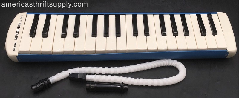 Suzuki Melodion A-34C 34-Key Alto Melodica Blue Keyboard with Accessories