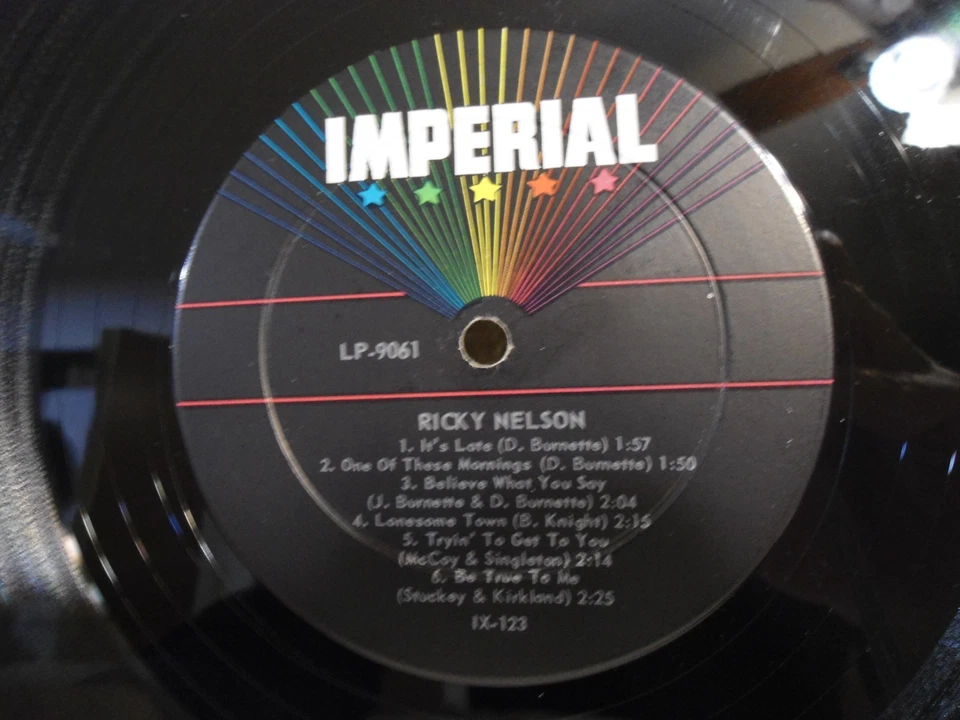 Ricky Nelson LP Ricky Sings Again Clean 1959 Mono 1st Pressing Original!! LP9061 - Image 3 of 4