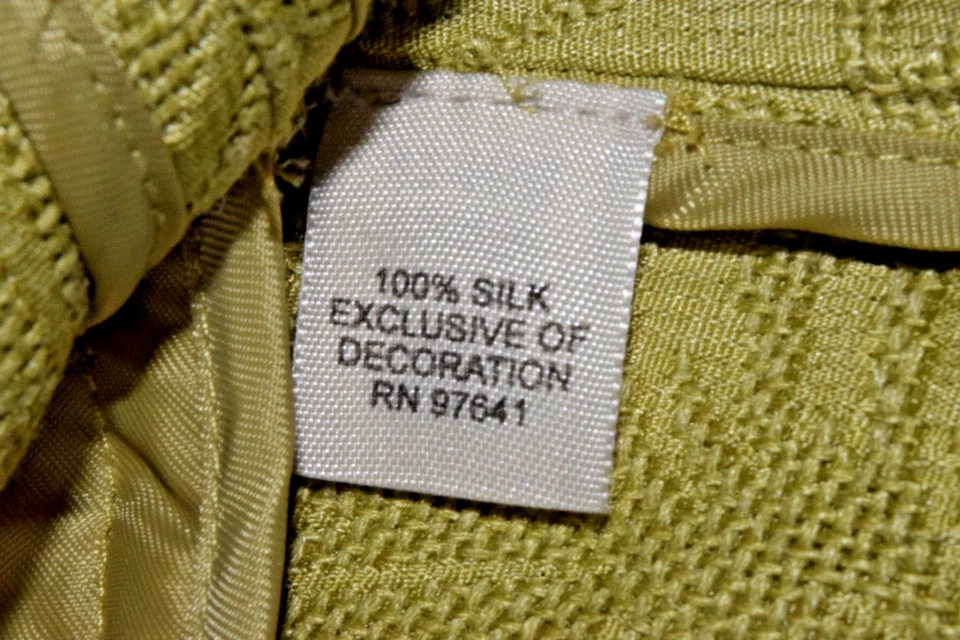 Chaqueta Blazer de Seda J Jill Talla L Verde Salvia Pálido Tejido Floral Borde de Terciopelo Foto 4 de 4