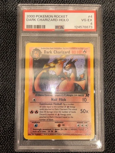 Pokémon Dark Charizard TCG Holo Rare Card 4/82 PSA 4