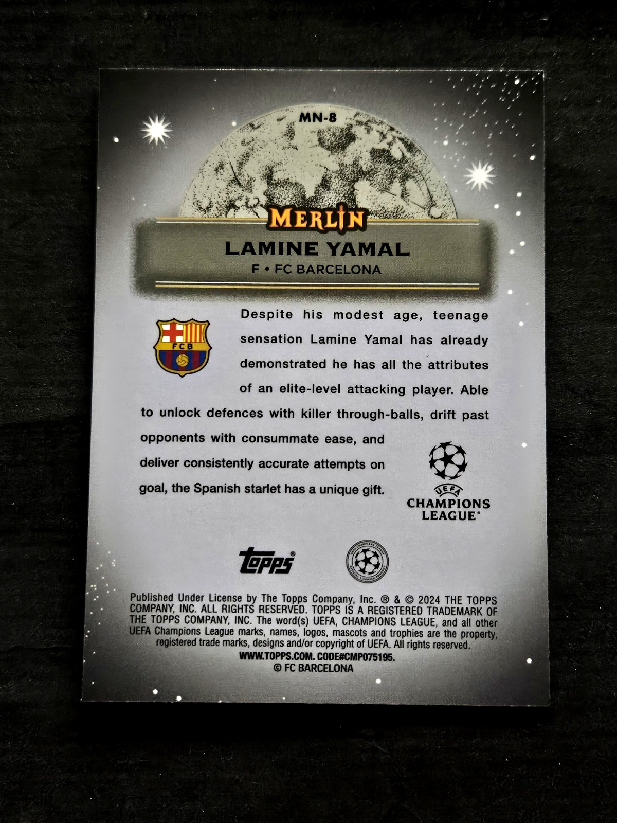 2023-24 Topps Merlin Mystic Nights RC Lamine Yamal Rookie Refractor MN-8 MINT 🔮 view 14