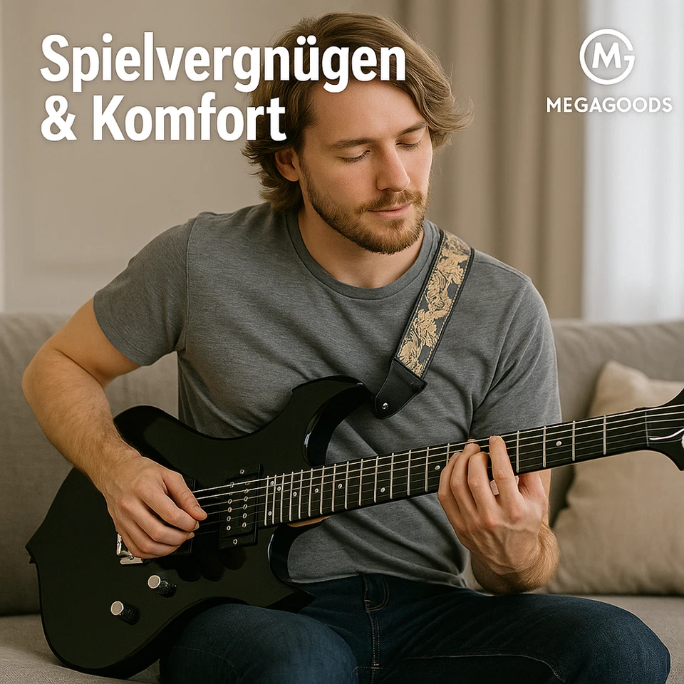 E-Gitarre 6 Saiten 24 Bünde Ahornkorpus mit Tasche & Verstärker DE. - Bild 3 von 4