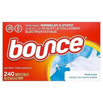 Bounce Fabric Softener Sheets, Fresh Linen, 240 Count - Laundry Essential