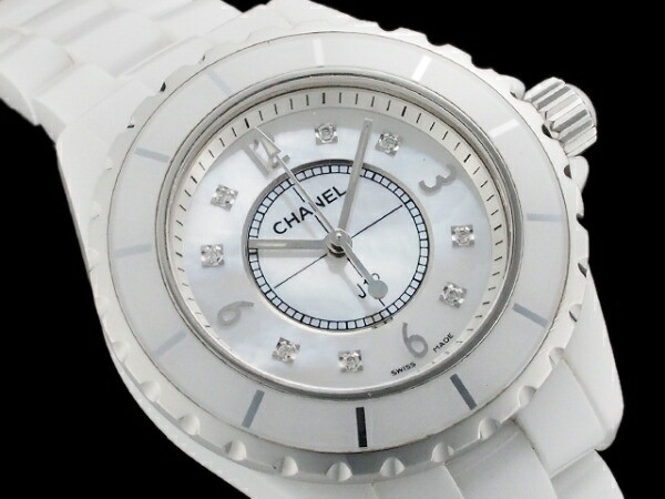 Chanel J12 33mm 8P Genuine Index Diamond H2422 New Buckle White  