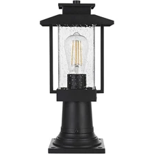 Elegant Lighting OD317P15BK Tioga 1 Light 15 inch Black Outdoor Post Light