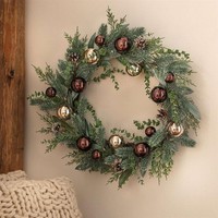 "Weihnachts Deko Kranz \"Weihnachtskugel\" Ø 60Cm Tannen Zweige Wand TüR Tisch Deko"