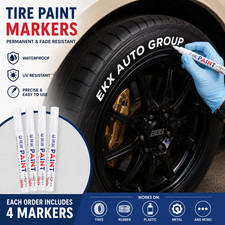 4 Pack White Tire Paint Markers Permanent Tire Lettering Pen Waterproof Oil Base 4 Pack White Tire Paint Markers Permanent Tire Lettering Pen Waterproof Oil Base