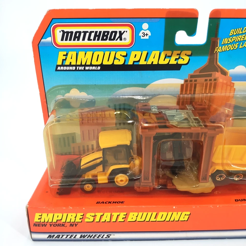 1:64  Matchbox Famous Places Empire State Building Backhoe & Dump Truck NIB - Image 2 of 4