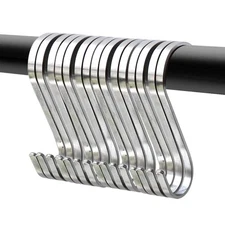 YourGift 20 Pack Flat S Hooks Stainless Steel 3 inches S Shaped Hanging Hooks...