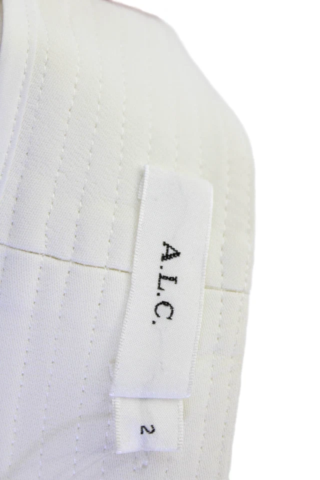 Mini Pantalones Cortos ALC Para Mujer Plisados Tono Plateado Cinturón Blanco Talla 2 Foto 4 de 4