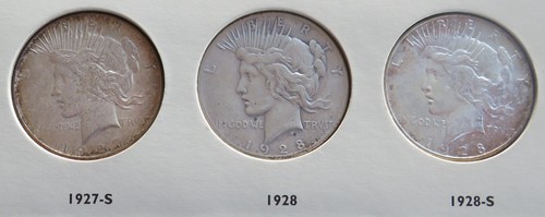 Juego completo de dólares de la paz de 1921 a 1934 - 24 monedas - Incluye 1921 y 1928 P - Imagen 12 de 18