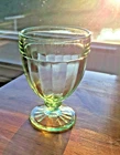 ANCHOR HOCKING PILLAR OPTIC GREEN DEPRESSION GLASS 3 OZ CORDIAL BAR TUMBLER VTG