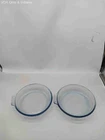 Pyrex Sapphire Blue Tinted Glass Round Baking Dish Set of 2 Single Handle