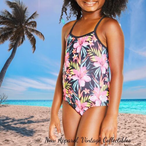 Girls Size 5/6 HURLEY UPF-50+ One-Piece Swimsuit Bathing Suit Swim Wear Monokini