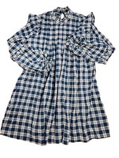 PLAID Urban Outfitters Prarie Dress SzM Feminine Peasant Cottagecore 100% Cotton