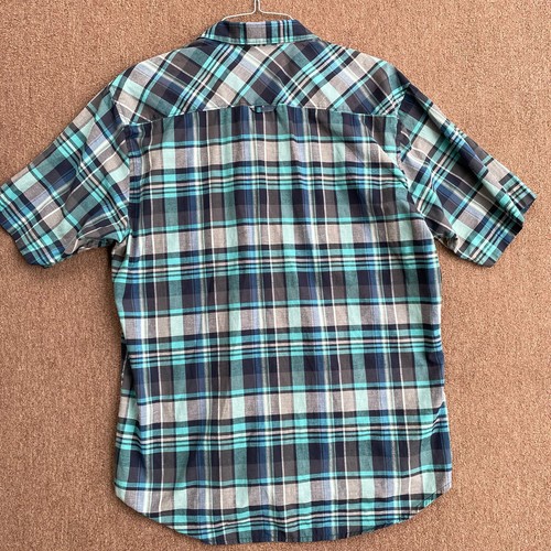 billabong button up shirt men’s Large blue plaid short sleeve - Picture 5 of 5