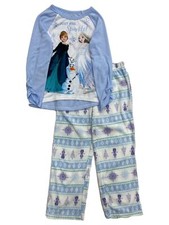 Disney Frozen Girls Elsa Anna  Olaf Just Add Sparkle Blue Pajama Sleep Set