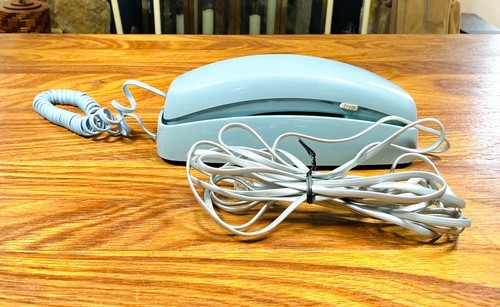 Vintage ATT 210 Blue Corded Lighted Keypad TRIMLINE Phone WORKS - Zdjęcie 4 z 8