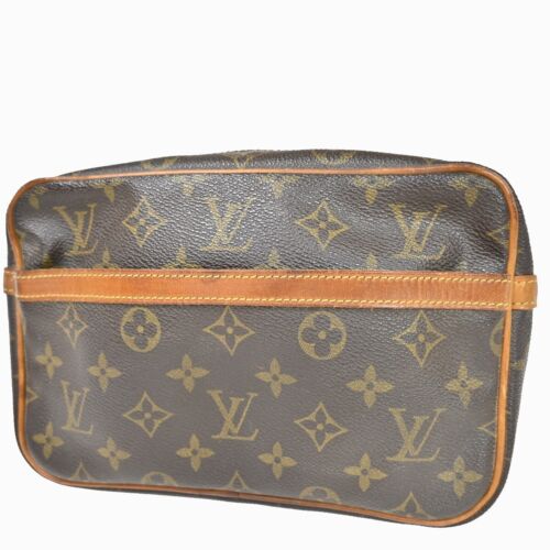 LOUIS VUITTON Compiegne 23 Clutch Hand Bag Monogram Leather Brown M51847 68EA678 - Photo 1 sur 15