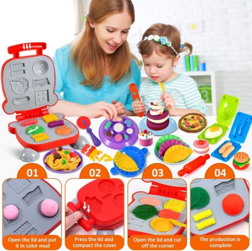 Knete Set Für Kinder, 85 Stück Knete mit Zubehör Knetwerkzeug Kinderknete gesche - Bild 6 von 7