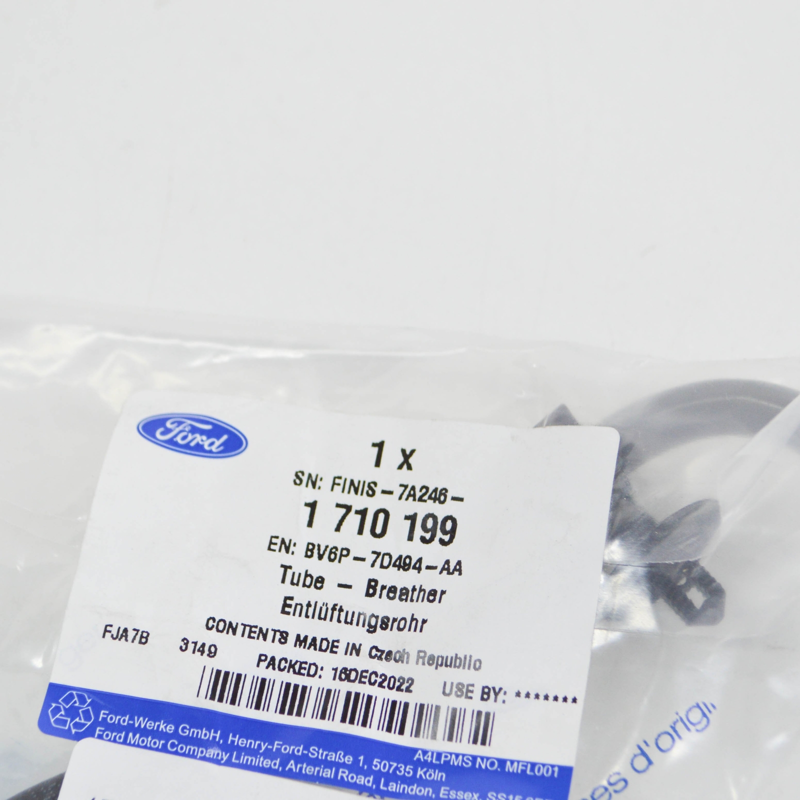 FORD FOCUS MK3 C346 Gearbox Breather Hose Tube 1710199 BV6P7D494AA