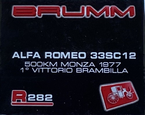 1/43 : Brumm R282 Alfa Romeo 33SC 12 Winner 1977 500km Monza #2 Brambilla : New - Picture 5 of 6