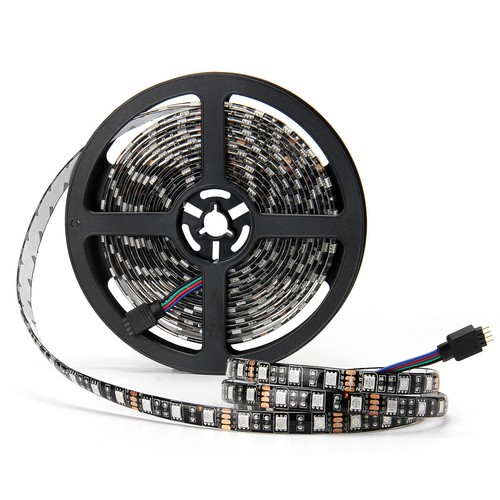 5M RGB LED Strip Light Black PCB 5050 Waterproof Tape Light with Remote Adapter - Picture 10 of 17