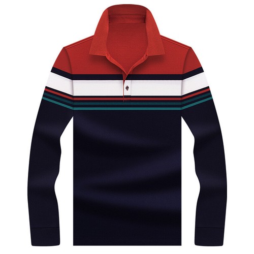 Polo uomo primavera business righe color block casual risvolto manica corta - Foto 16 di 21