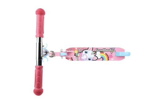 New CRED HEDZ 2 WHEELED KICK SCOOTER UNICORN PINK w/SNAP Along Figure - Picture 8 of 12