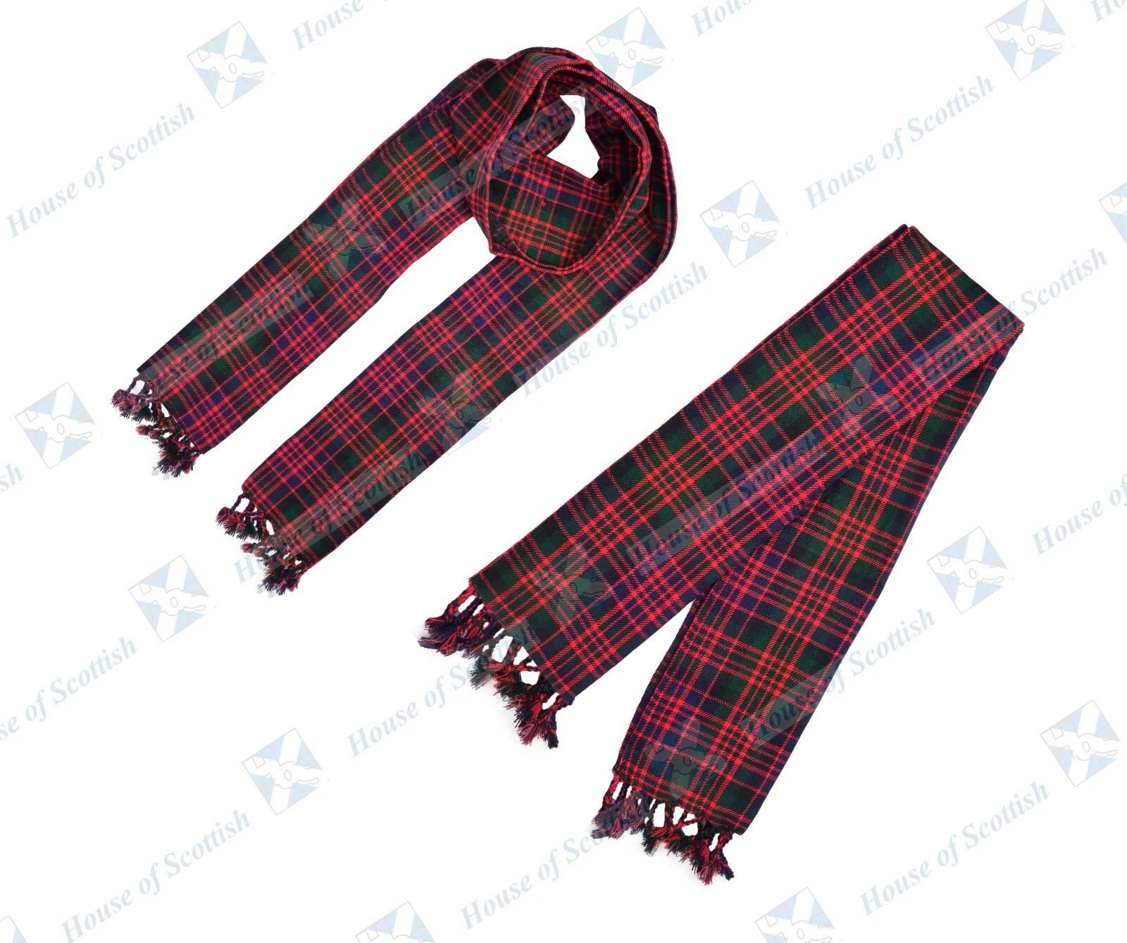 UNISEX SCOTTISH MACDONALD TARTAN SCARF/SASH PLAID 90 INCH LONG WITH FRINGES