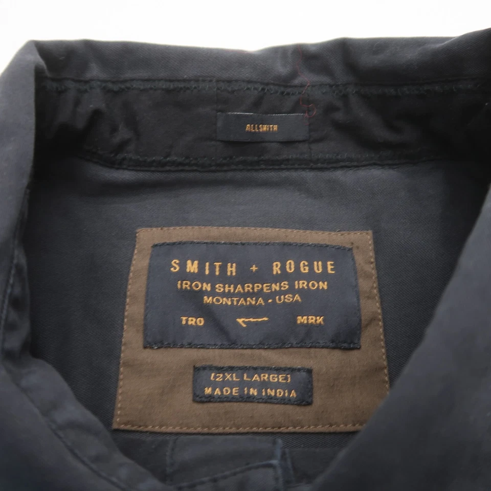 Smith & Rogue Mens Allsmith Pearl Snap Shirt 2XL XXL Grey Cotton Stretch - Image 4 of 4