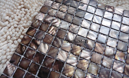 11PCS Coffee shell mosaic mother of pearl kitchen bathroom shower bedroom tile - Picture 2 of 6