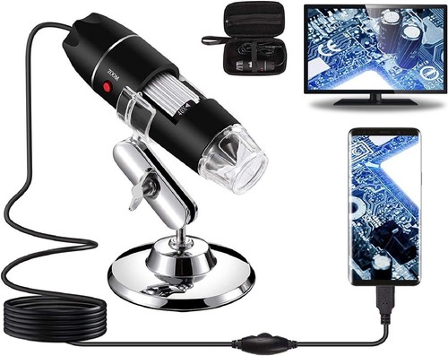 USB Digital Microscope 40X to 1000X, 8 LED Magnification Endoscope Camera