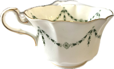 Paragon Tea Cup Green Garland Floral Fine Bone English China