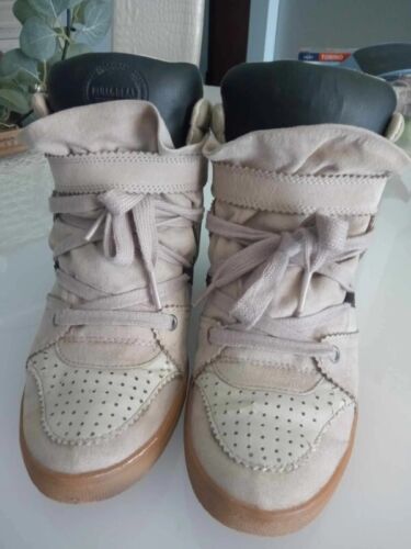 Sneakers scarpe da ginnastica con zeppa interna rialzo bianche beige nere sporti - Foto 7 di 10
