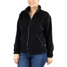 River's End Microfleece Jacket Womens Black Casual Athletic Outerwear 8197-bk