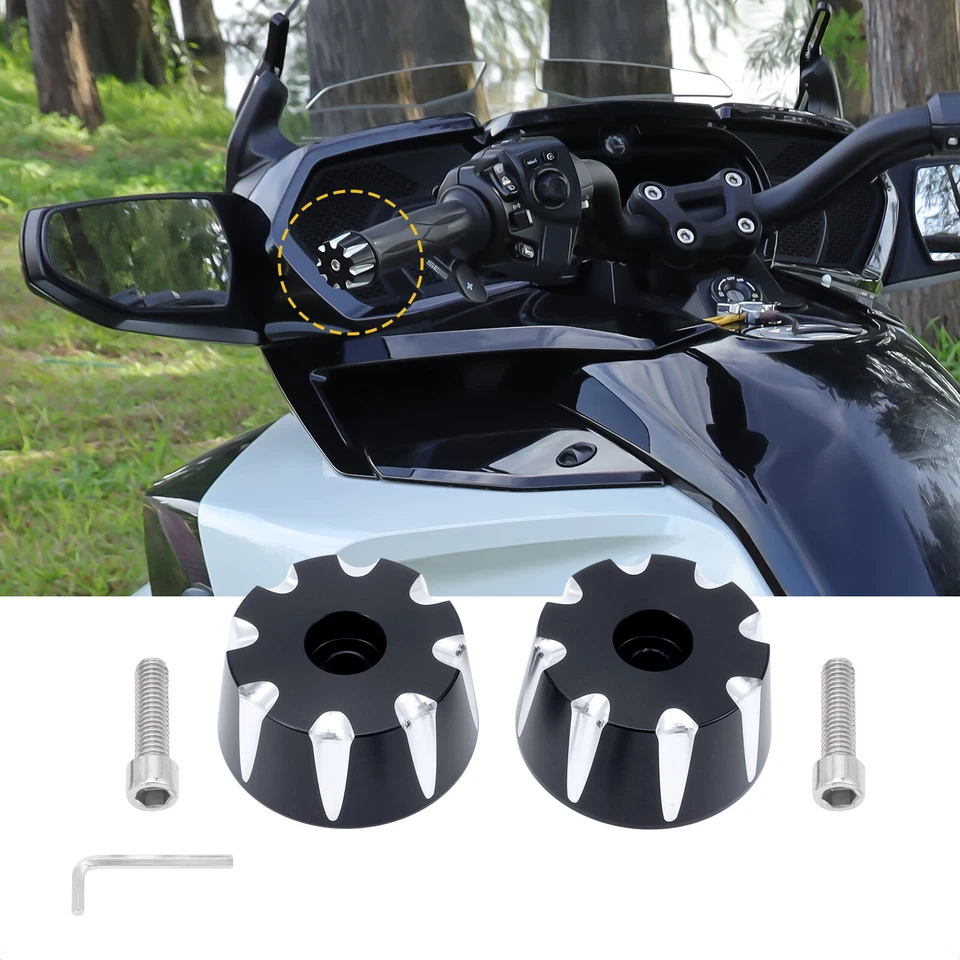 Aluminum Handlebar Hand Grip End Caps For Can Am Spyder F3 RT ST RT-L 2015-2023 - Image 3 of 4