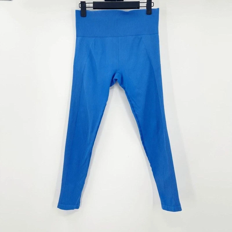 fabletics ribbed high rise pull on stretch yoga leggings