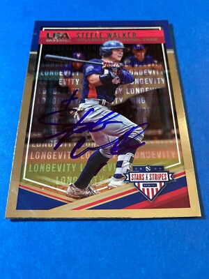 STEELE WALKER 2018 PANINI USA LONGEVITY AUTO SIGNED OKLAHOMA SOONERS PROSPER TX