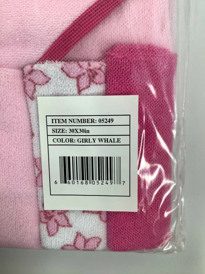 Juego de toallas y paños con capucha Baby Loveable Friends Girly Whale 5 paquetes 30x30 ¡NUEVO! Foto 3 de 4