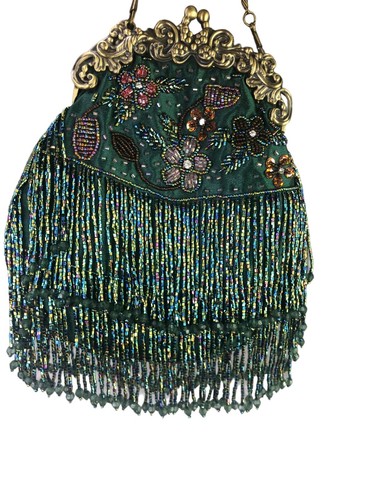 Vintage Seed Bead Flapper Barbie Core Grandma Clutch Evening Handbag Purse - Picture 5 of 16