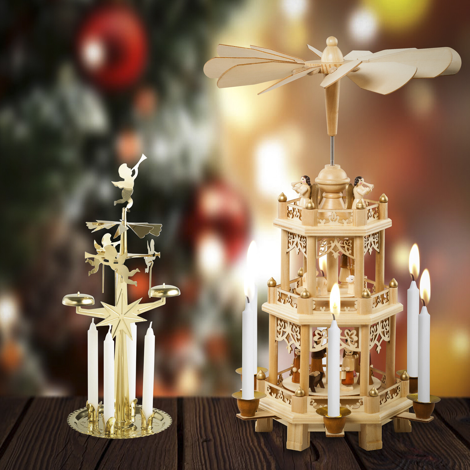 20 pcs White Christmas Tree Candles Chime Pyramid Carousel - 4 inch x 0.5 inch