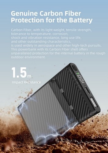 Powerbank Klarus K5 - 10 000 mAh Ultraléger Fibre de Carbone - 第 5/15 張圖片