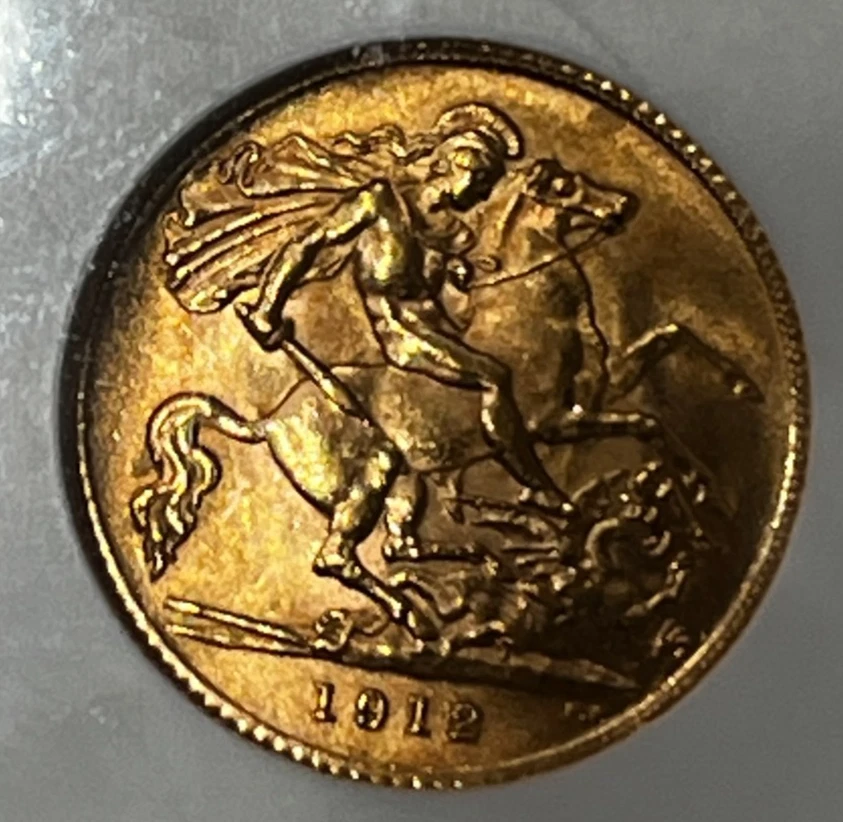 1912 Great Britain Gold 1/2 Sovereign NGC MS 64 Cheshire Coll. - Image 3 of 4